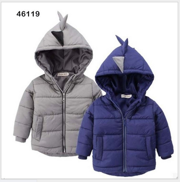 2016 Fashion Boys Dinosaur Modeling Warm Coat For Children Thicken Cotton Outwear Kids Winter Korean Style Coats Boy Hooded Down Jacket Coat