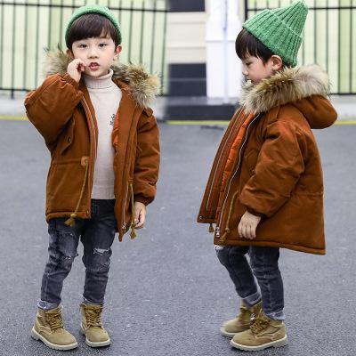 Children's cotton clothes thickened boys' down and down cotton clothing 2018 the new winter clothes for big children baby Korean children's