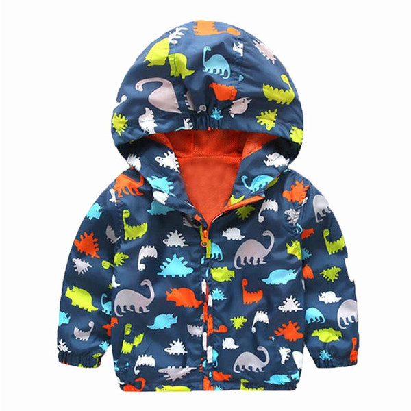80-120cm Cute Dinosaur Spring Children Coat Autumn Kids Jacket Boys Outerwear Coats Active Boy Windbreaker Baby Clothes Clothing