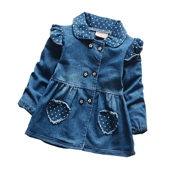 good qulaity Girls Denim Jackets Baby Outerwear Jackets For Girls Long Sleeve Girls Jeans Jackets Clothes