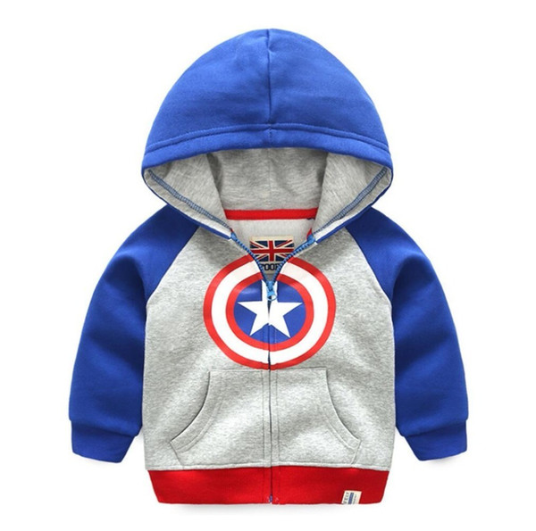 2019 Spring Autumn Boys Coats Terry Avengers Iron Man Superhero Hooded Boys Jackets Children Outerwear Kids Clothes
