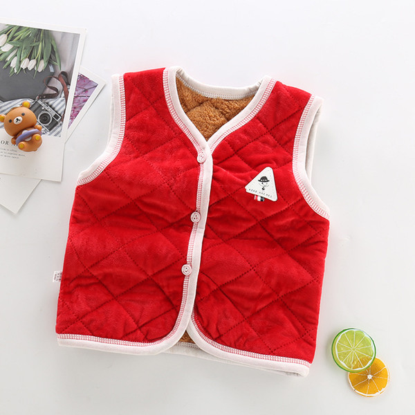 good quality autumn baby boys girls vest cotton infant kids sleevesless tops casual cartoon fleece velvet vest for newborn clothes