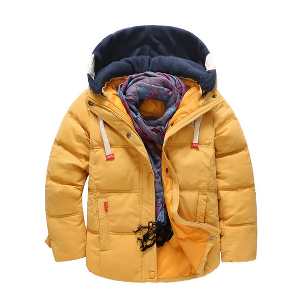 White Duck Down Thermal Big Boys Jacket Thicken Hooded Kids Puffer Children's Warm Coat for Cold Weather 25 Below Zero