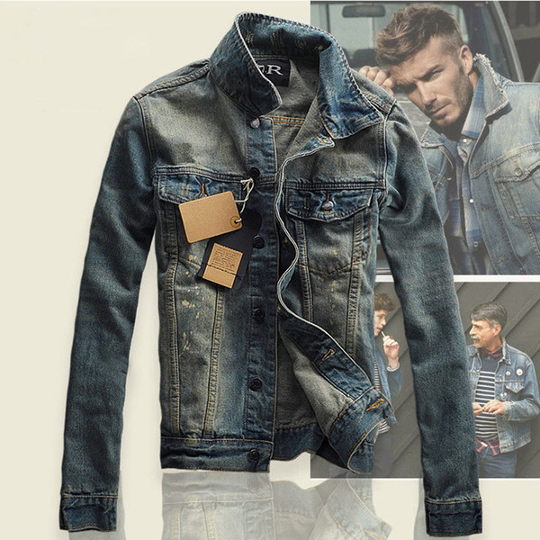 New Men's Slim Fit Classic Retro Thicken Coat Jean Denim Jacket Outerwear New
