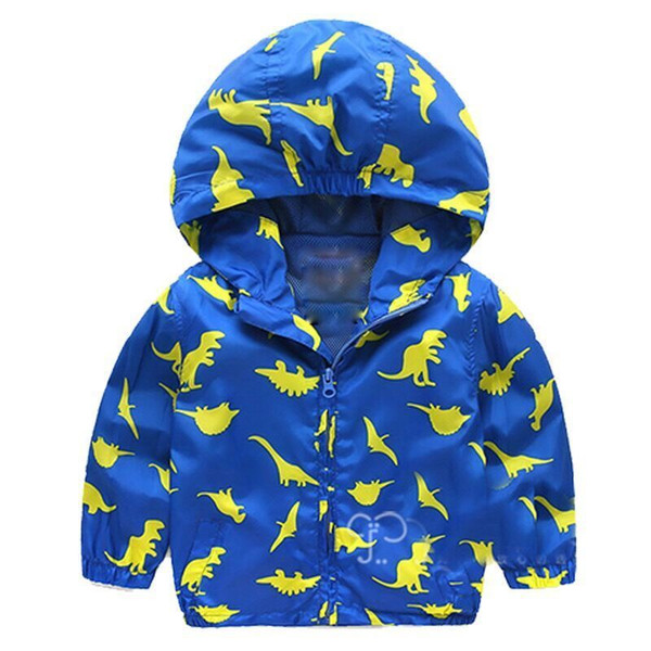 Boys jacket spring autumn new Baby Boy Casual cute cartoon dinosaur hooded jacket kids clothes