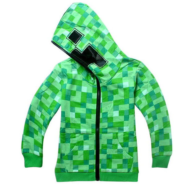 Green Fall Winter Boys Hooded Jacket Mosaic Big Kids Coat Children's Clothing Clothes