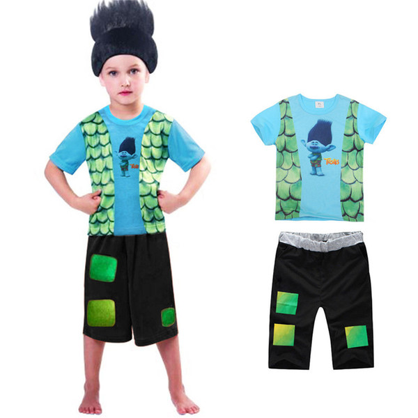 Trolls Boys Pajamas Sets Boys Summer Pyjamas Kids Summer Cotton Sleepwear for 4-10 Years Children B11