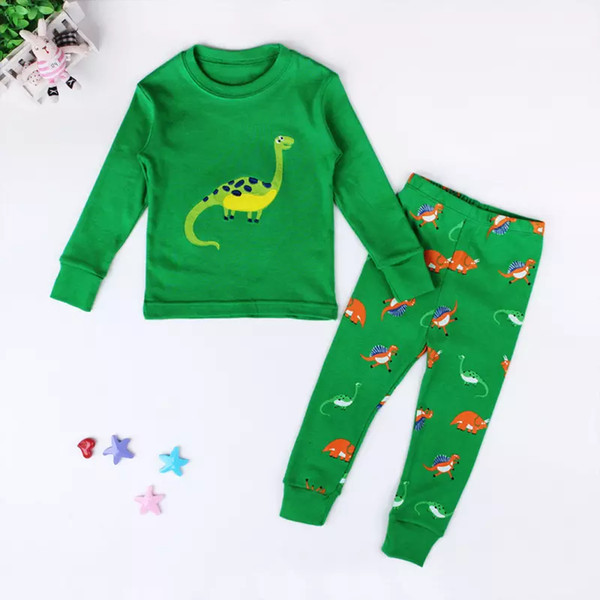 Boys Pajamas Sets 2017 New Active Boys Clothing Sets Children Clothing Cartoon Dinosaur Pajamas+Pants Suit For Baby Boy