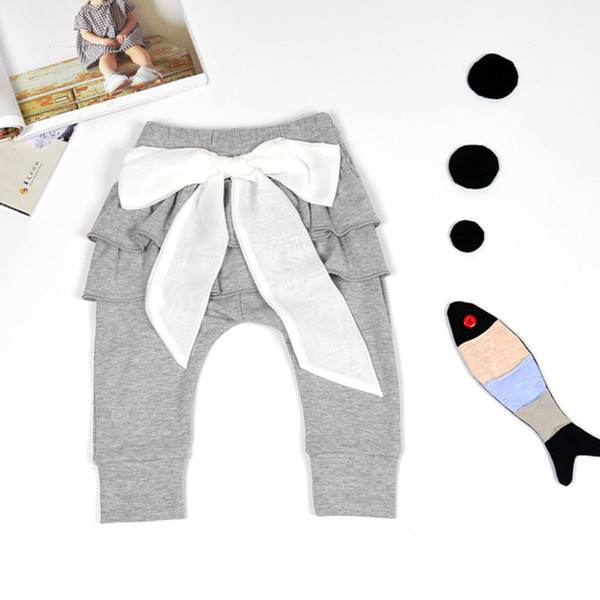 The latest styles of children are wearing Kids Baby Clothing cotton Fold Big bow Female baby Pants 0-2T baby girl Leggings