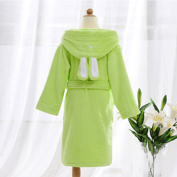 Children Hooded Bathrobe Towel Kids Boys Girls Cotton Lovely Robes Dressing Gown Kids Homewear Sleepwear with Belts