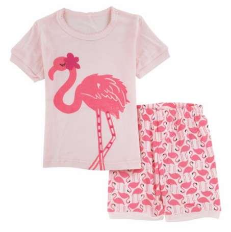 Kids Pajamas For Girls Flamingos Pajama Child Cartoon Summer Sleepwear Pyjamas Short Sleeve Pijamas Loungewear Children Clothes