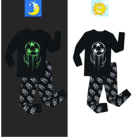 Latest Children Long Sleeve Glow in the Dark Football Pajamas Sets Kids Pajamas Boys Pajamas Pyjamas Kids Pijama nino