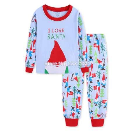 new Christmas gift Santa Cla cotton baby girls boys sets kids pajama sets sleepwear children's pajamas kids clothing
