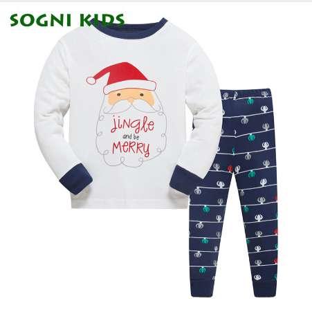 2-7Y Kids Pijamas Baby Girls Boys Christmas Children Pajamas Nightwear for Pajimas 2018 Clothes Toddler Long Sleeve Sleepwear