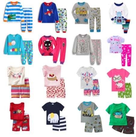 Hooyi Baby Boys Pajamas Suit Girls Sleepwear Sleep Suits Kids T-shirts Pants Children pyjama 100% COTTON Tops Trousers home wear