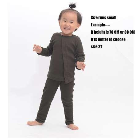 HITOMAGIC New Fashion Hot Sale Baby Girl pajamas Set Kid's Ribbed Fitted Pajamas Home For Children Boy Clothes Long sleeve