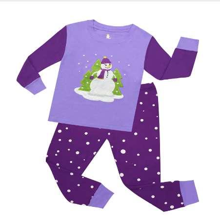 100% Cotton Boys Snowman Pajamas Sets Children 2pc Long Sleeve Christmas Pajamas Children Sleepwear Baby Nightwear Kids Homewear