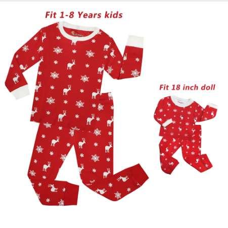 TINOLULING baby girls doll christmas pajamas set doll pajamas for 18inch children sleepwear kids princess pyjamas pijamas