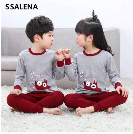 Kids Pajamas Sets Boys Cartoon Print Night Suit Children Full Sleeve Sleepwear Girls Soft Pyjamas Kids Cotton Nightwear D0092