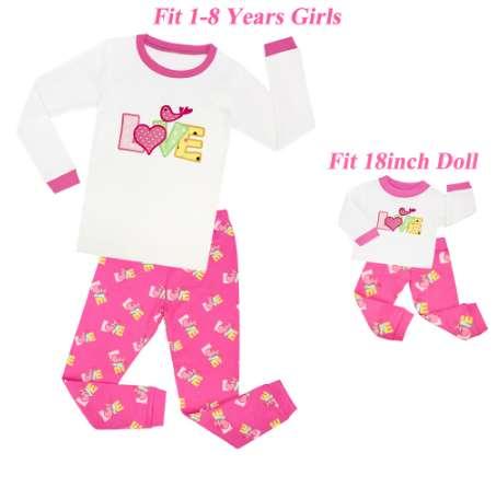 Matching Girls and 18'' Doll Pajamas Sets Girls Pajamas Children Clothes Pijama Unicornio Kids Unicorn Clothes for Girls