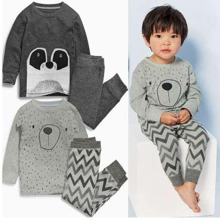 New Kids Baby Boy Long Sleeve Bear Tops + Pants 2pcs Sleepwear Pyjamas Nightwear Pjs Clothes Sets