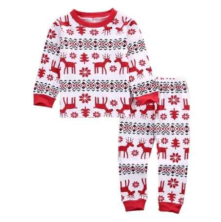Children christmas Clothes Set Baby girl pajamas set baby boy cotton long sleeve cotton Sleepwear set