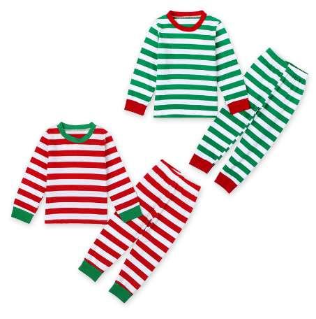 Autumn Winter 2pcs Toddler Kids long sleeve red set Baby Boys Girls Striped Outfits Christmas baby Pajamas Sleepwear Set
