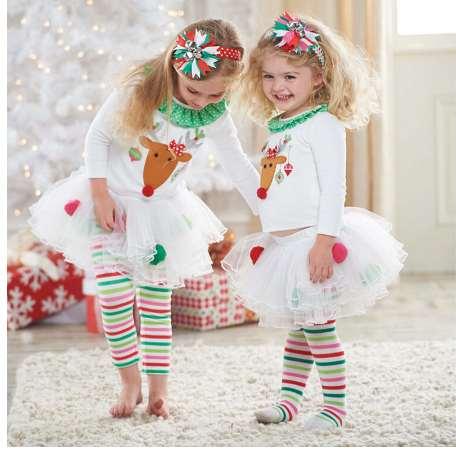 New Retail Cute Deer Christmas Pajamas Girls Clothes Long-Sleeve Girls Pajamas Clothing Sets Kids Good Quality outfits