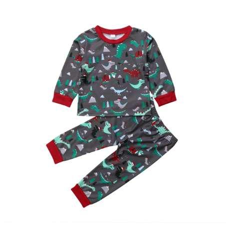 Kids Baby Girl Boy Christmas Dinosaur Tops T shirt Pants Leggings Outfit Clothes Pajamas Set