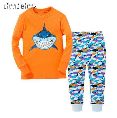 Summer Spring Boys Pajamas Children Shark Printing Pajama Sets Baby Nightwear Kids Home wear Children Sleepwear Pyjamas Pjs