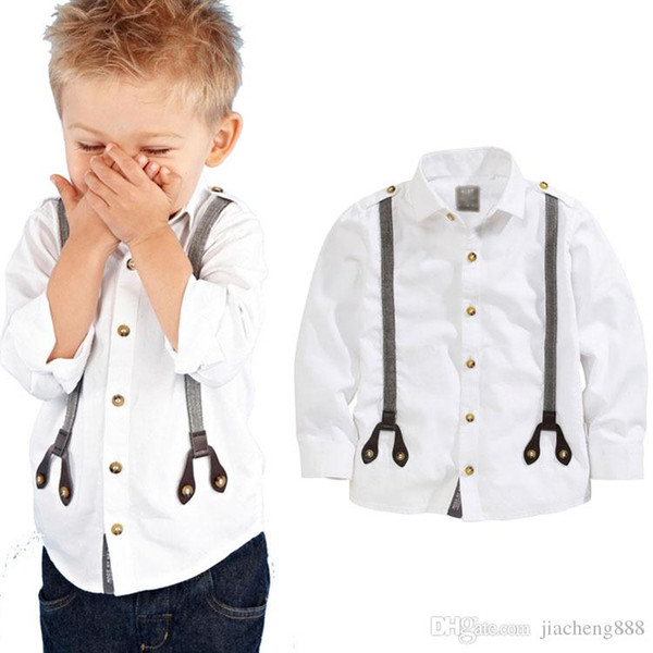 2 -10 year Brand Baby Boys long sleeves shirt Stereo-strap shirt kids autumn shirt pure cotton Children's clothes