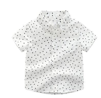 Kids Clothing 2020 Summer Kids Boy Shirt Baby Tops Children Casual Dot Print Blouse Short Sleeve Shirts