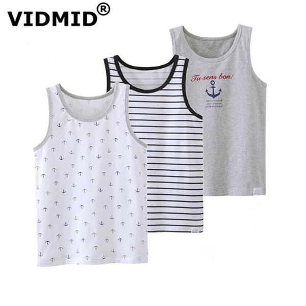 VIDMID 3pcs/lot Children vest Baby summer children boys tanks t-shirt Cotton tank sleeveless kids cartoon beach clothes 7010 04 T200225