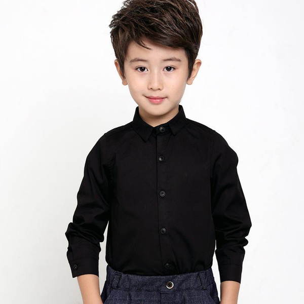 Kids long-sleeved solid shirt children's clothing cotton spring and autumn wild children's bottoming shirt baby boy clothes