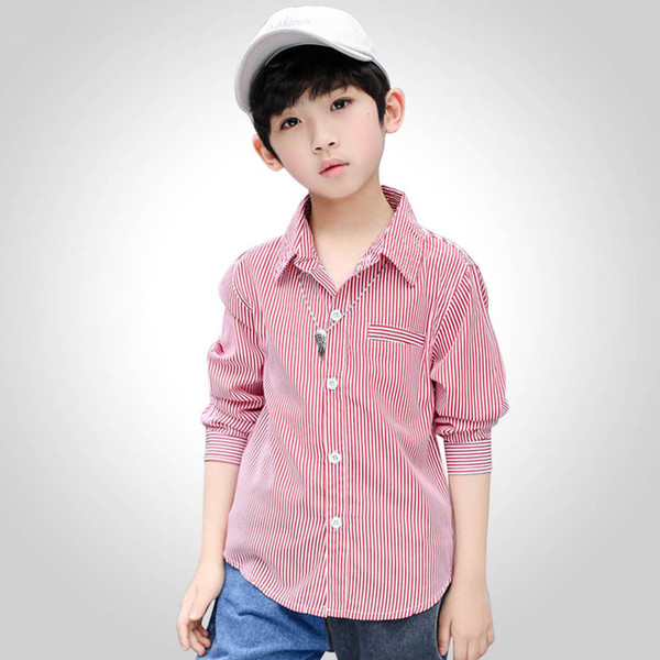 Shirts For Boys Fashion Striped Boy Shirts Long Sleeve Kids Blouse For Boys Spring Autumn Korean Teenage Clothes For Boys School