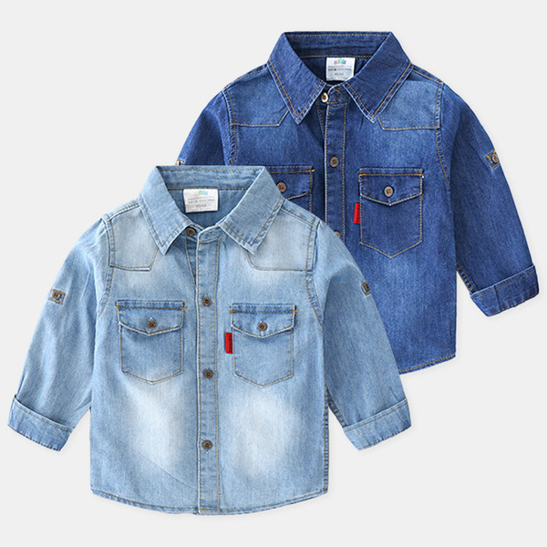 Free Shipping Shirts For boy Children Clothing Wholesale China Factory Boys Wear Jean Shirts Toddler