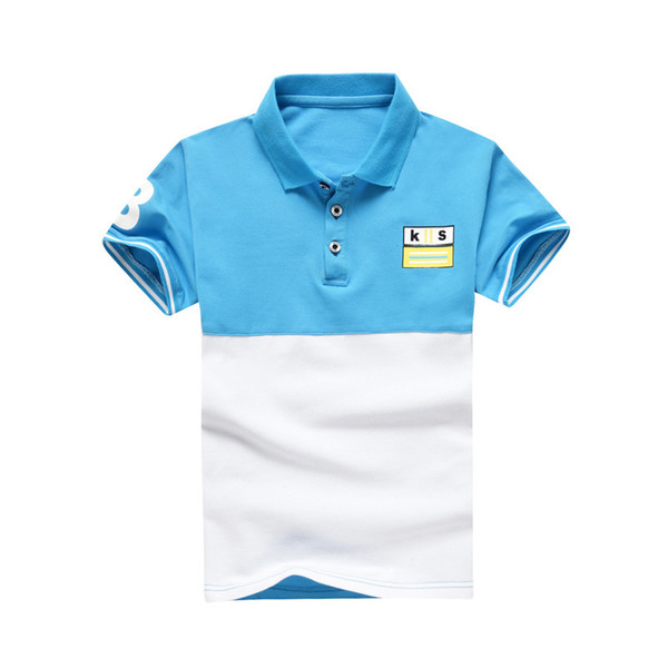 Summer Short Sleeve kid T Shirts Cotton Lapel Tops Casual Boys T shirt Tees 8-16Y School Teenager Children Clothing BC008 T200225