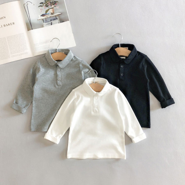 2019 New Autumn Cotton Baby Boys Shirts Casual Baby Boy Tees Tops Children Clothing For Age 1-9 Years Old BC397 T200225