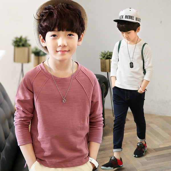 Boys T Shirt Long Sleeve Teens Boys 4 5 6 7 8 9 10 11 12 13 14 Years Kids Clothes Cotton Candy Children Tops Tee Sweatshirt T200225