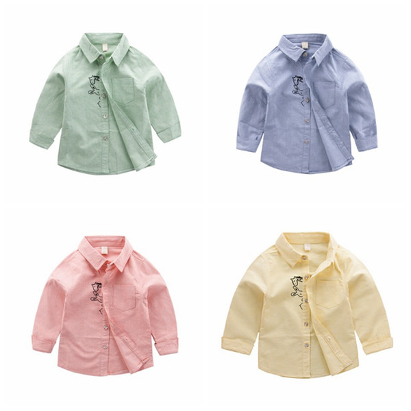 Boys Long Sleeve Shirts Baby Fashion Clothing Tops 2018 New Spring Autumn Children Casual Shirts 1-6Y T