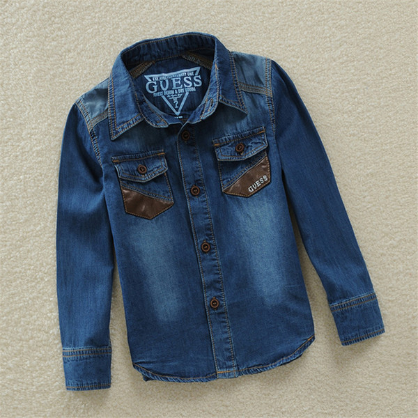 spring boys clothes Denim shirt long sleeve clothes Boy's shirt Spring and autumn Kids clothes high quality Baby