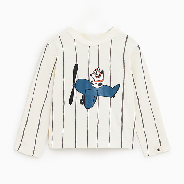Little maven autumn new baby boys brand clothes toddler boy striped plane t shirt christmas shirts boy long sleeve tops 51607 T200225
