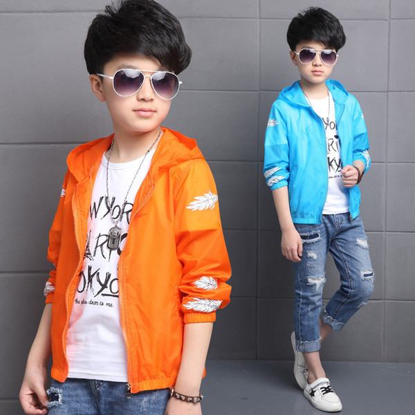 Boys' printed sunscreen, thin summer skin, 2019 cuhk children's Korean air conditioning shirt