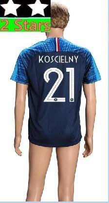 MBAPPE 21 Koscielny16 Mandanda 2 Stars World Cup Jerseys Custom Name 2018 DEMBELE KANTE GIROUD THAUVIN Soccer Jersey Men football shirt