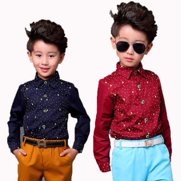 Baby Boys Shirt Long Sleeve Kids Shirts Children Clothes Turn-Down Collar Boys Clothes Boys Blouse