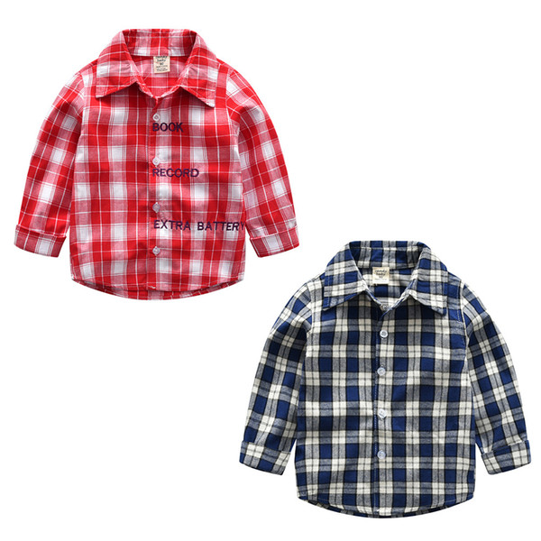 plaid shirt 2018 Hot selling new autumn styles A gentleman's plaid shirt high quality cotton Handsome lapel shirt 2 colors free shipping