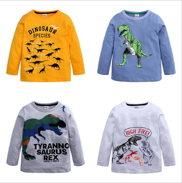 Baby Clothes Boys Dinosaur Shirts Kids Cartoon Summer T Shirt Child Casual Cotton Blouse Fashion Tops Long Sleeve Tees Designer Clothes 4843