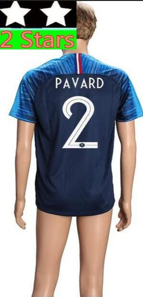 MBAPPE GRIEZMANN 2 Pavard 2 Stars World Cup Jerseys Custom Name 2018 DEMBELE KANTE GIROUD THAUVIN Soccer Jersey Men football shirt