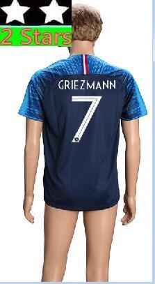 MBAPPE 7 GRIEZMANN 2 Stars World Cup Jerseys Custom Name 2018 DEMBELE KANTE GIROUD THAUVIN Soccer Jersey Men football shirt