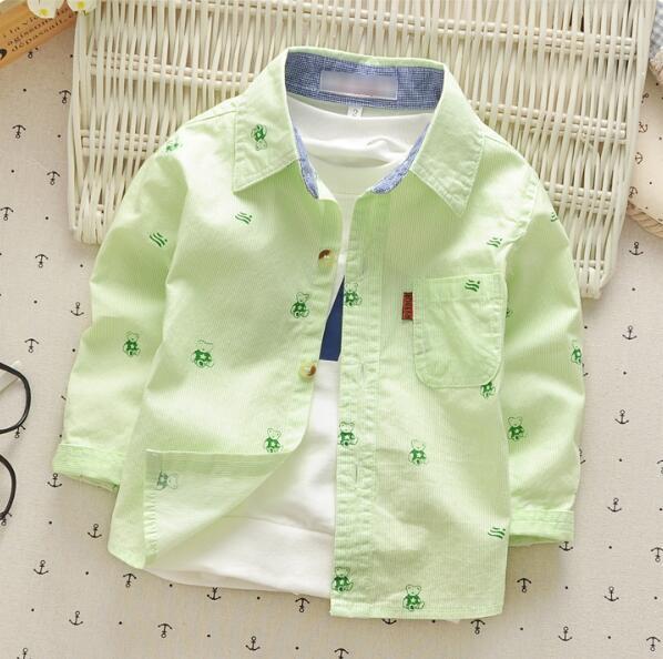 Fashion style Children's wear children's short long sleeve woven fabric and printed shirt and good finish hem of clothing summer W17JS199